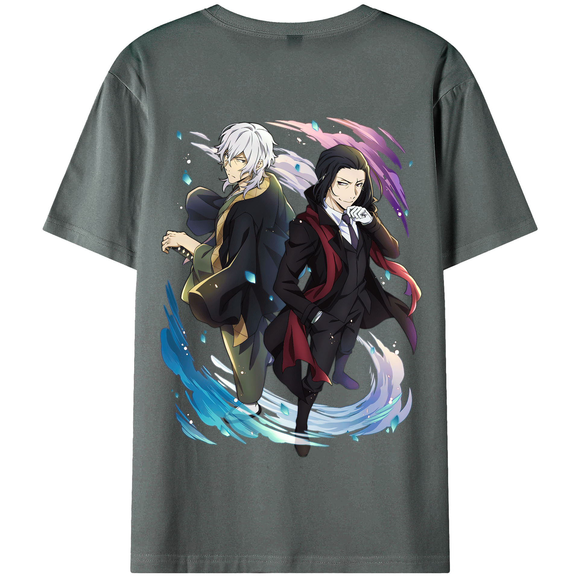 （画像用） 文豪ストレイドッグス Bungo Stray Dogs 綿100％半袖Tシャツ（背面プリント）